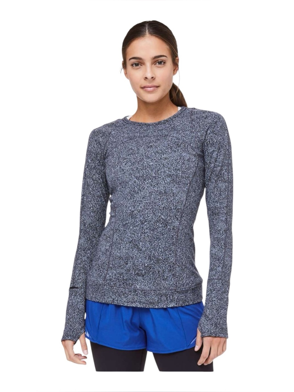 Lululemon Cypress Kiss Long Sleeve Top  Fusion Jacquard Black Violet Size 6 Rulu